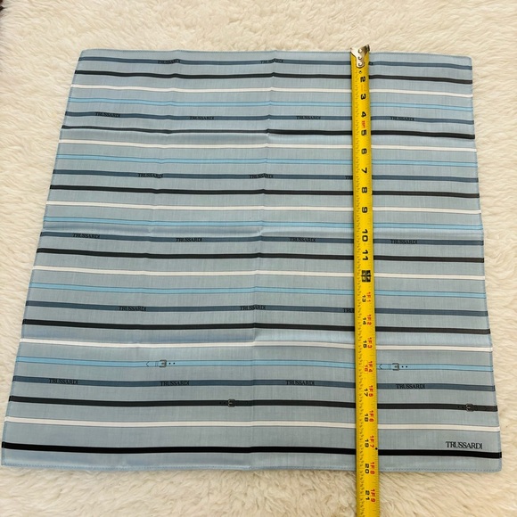 Trussardi Multicolored Cotton Striped Square Unisex Bandanna/Scarp 20” X 20” - Picture 7 of 9